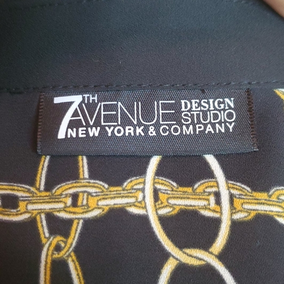 NY&C Chain Pattern Print Blouse WOT - Picture 4 of 6